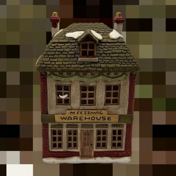 Department 56 Dickens' Village "Fezziwigg's Warehouse" Porcelain Christmas House - Picture 5 of 14